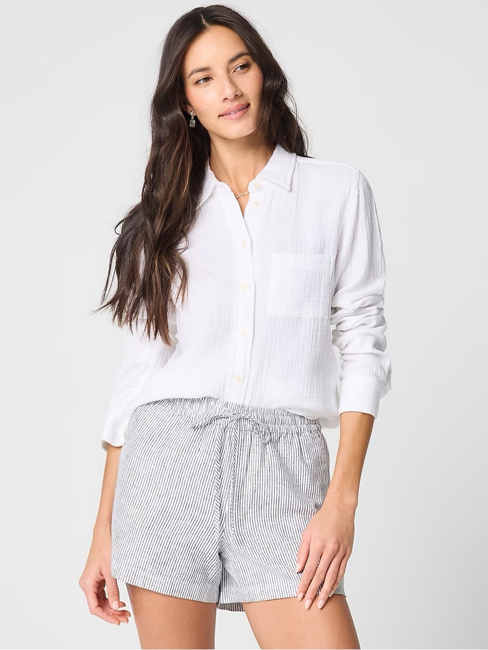 J.Crew Factory Linen-Blend Drawstring Shorts